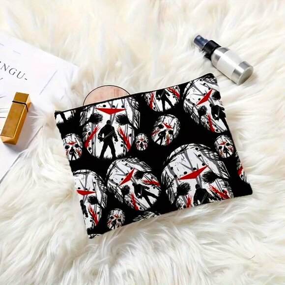 Cosmetic Bag Handbags - Cosmetic Bag Makeup Jason Friday 13th Horror Movie Goth Travel Storage Rave NEW